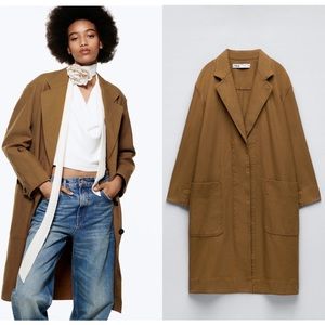 Zara Cotton Long Coat - New